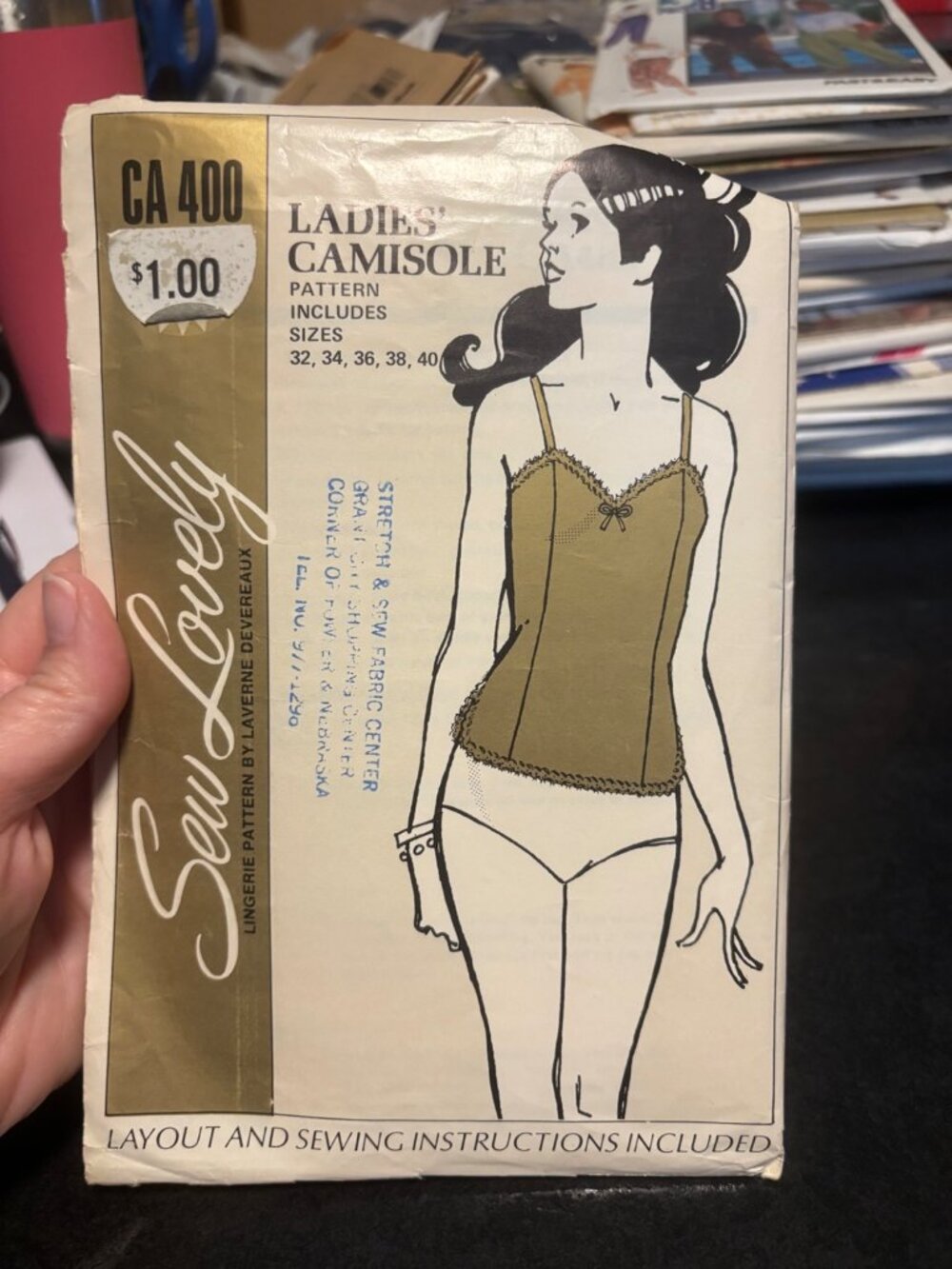 Sew Lovely Ladies Camisole Sewing Pattern CA 400 Sizes 32-40 Vintage 1970
